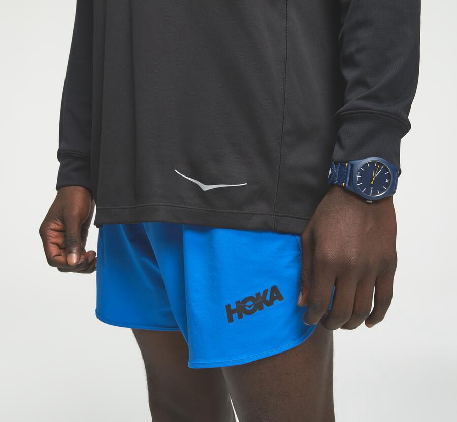 Top Hoka One One Hombre Negros - Performance 3/4 Sleeve - YNRW54167